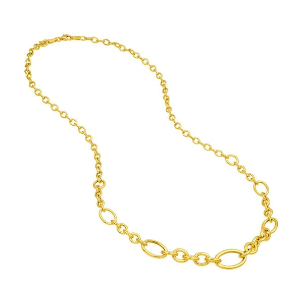 Hollow Graduated Oval Link Chain Necklace