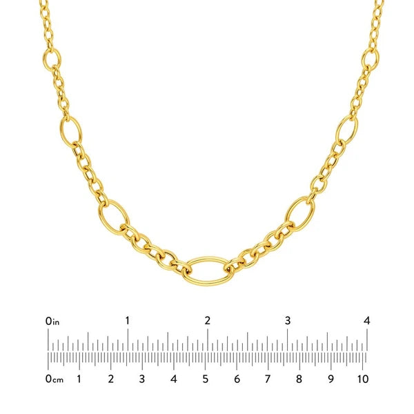 Hollow Graduated Oval Link Chain Necklace