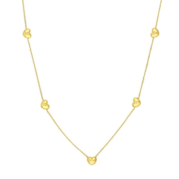 Multi Heart Station Necklace