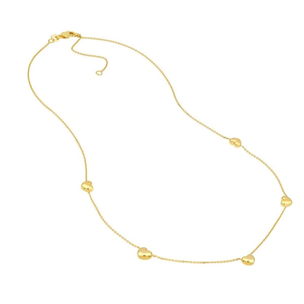 Multi Heart Station Necklace