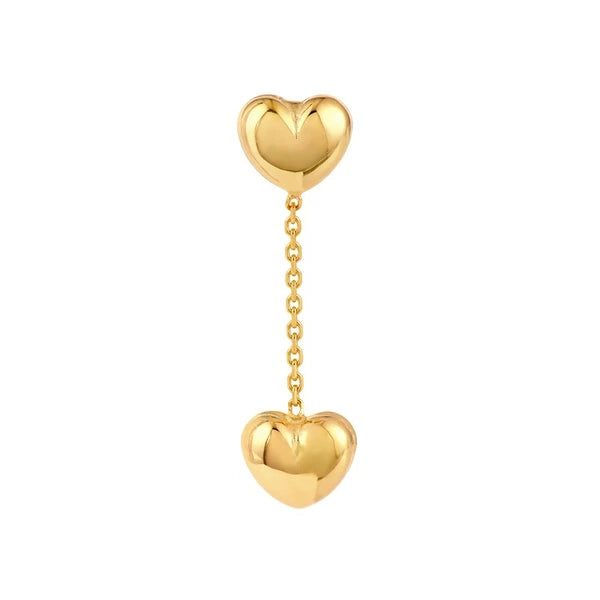 Heart Cable Chain Dangle Earrings