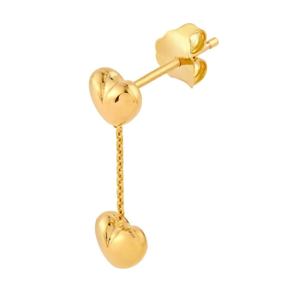 Heart Cable Chain Dangle Earrings