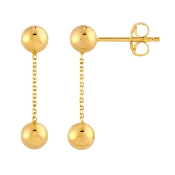 Bead Cable Chain Dangle Earrings