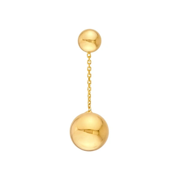 Large Bead Cable Chain Dangle Earrings