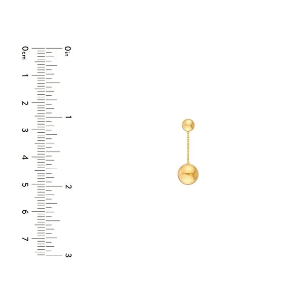 Large Bead Cable Chain Dangle Earrings