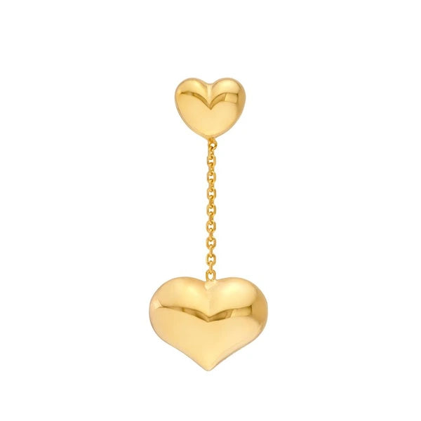 Large Heart Cable Chain Dangle Earrings