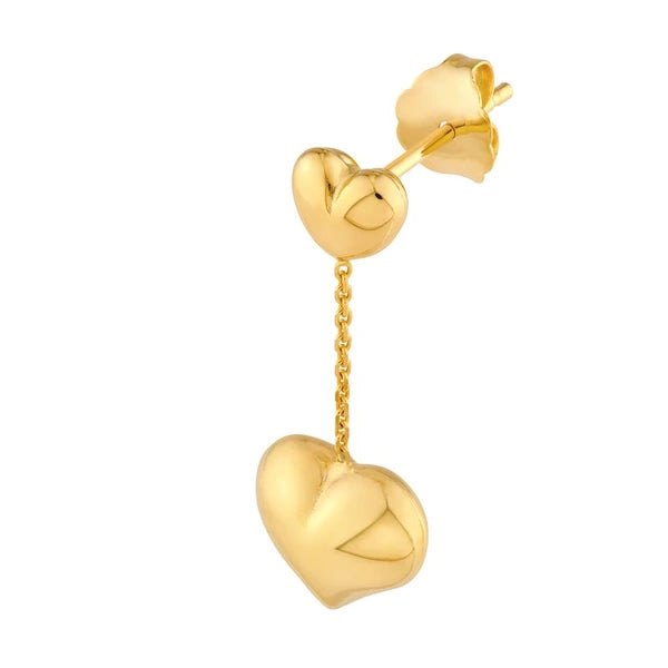 Large Heart Cable Chain Dangle Earrings