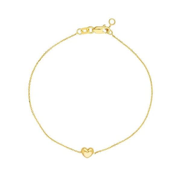 Puffy Heart Chain Bracelet