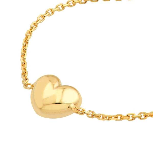 Puffy Heart Chain Bracelet