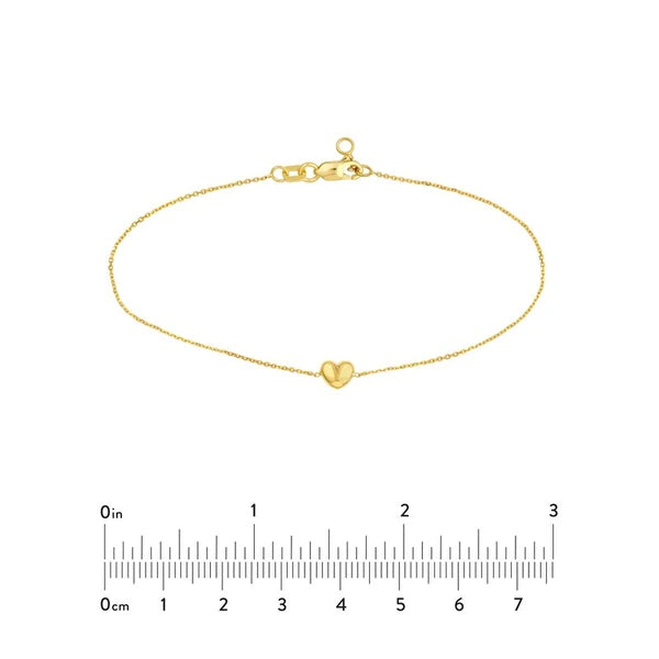 Puffy Heart Chain Bracelet