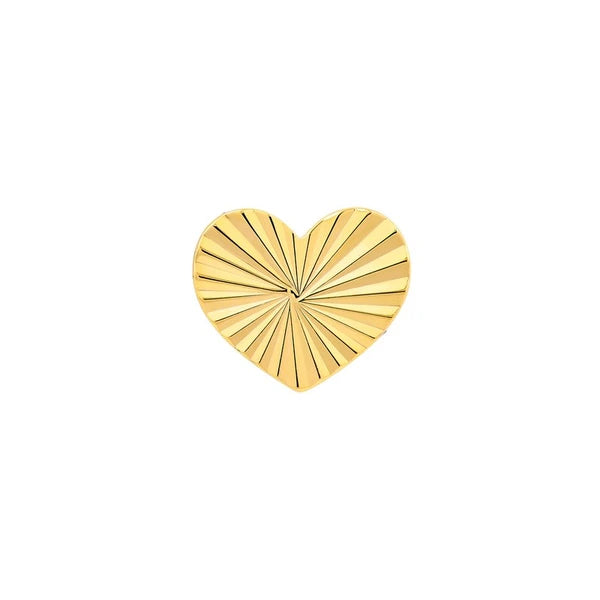 Small Fluted Heart Stud Earrings