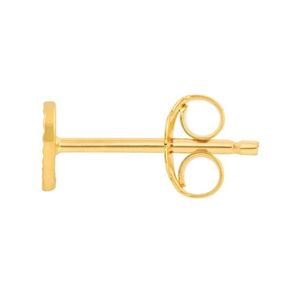 Small Fluted Heart Stud Earrings