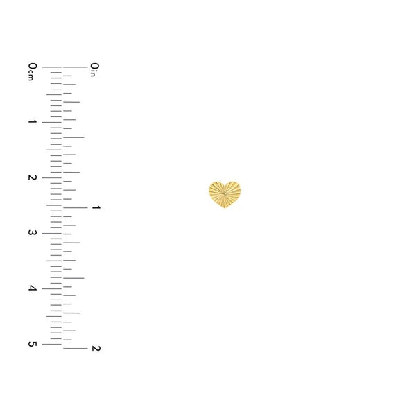 Small Fluted Heart Stud Earrings