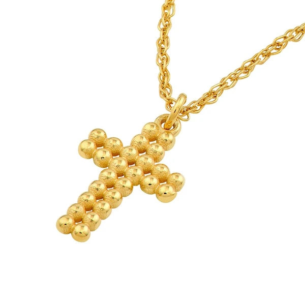 So You Puffy Beaded Cross Necklace