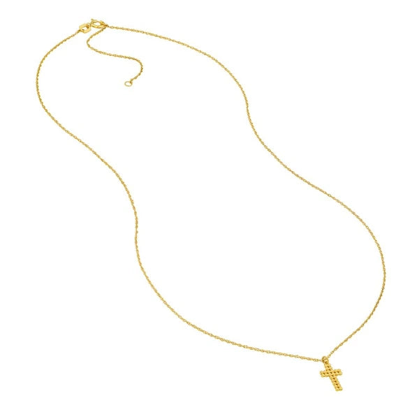 So You Puffy Beaded Cross Necklace