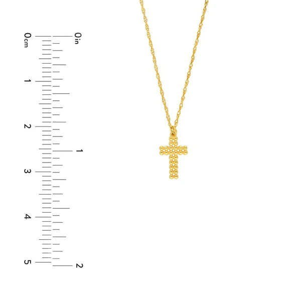So You Puffy Beaded Cross Necklace
