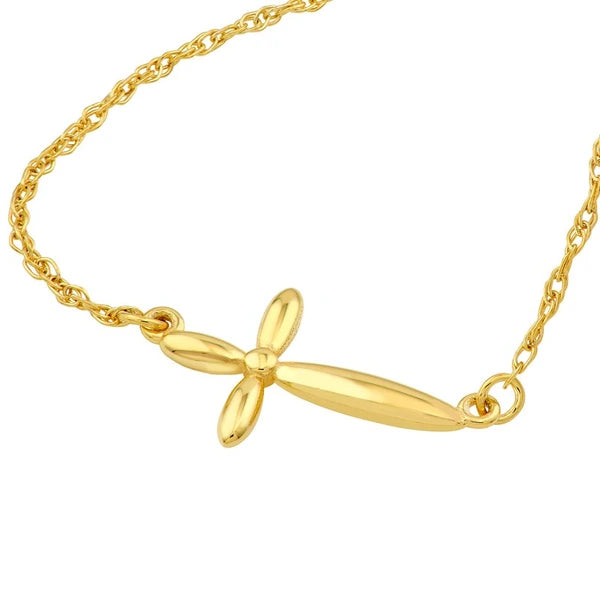 So You Puffy East West Cross Pendant Necklace