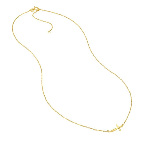 So You Puffy East West Cross Pendant Necklace