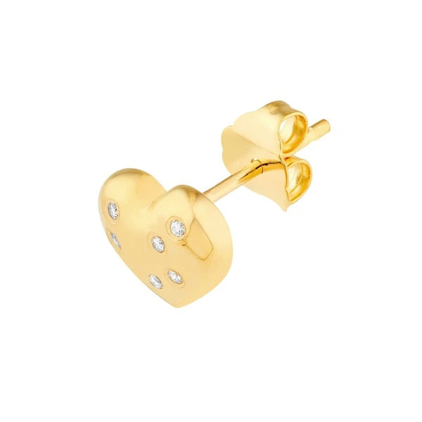 1/20tcw Diamond Puffy Heart Stud Earrings