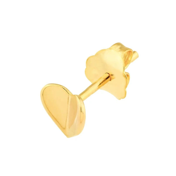 Puffy Folded Heart Stud Earrings