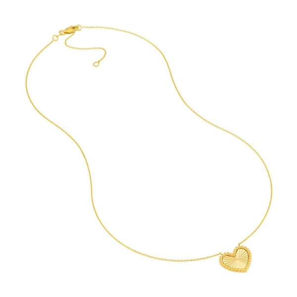 Beaded Border Radiant Heart Necklace