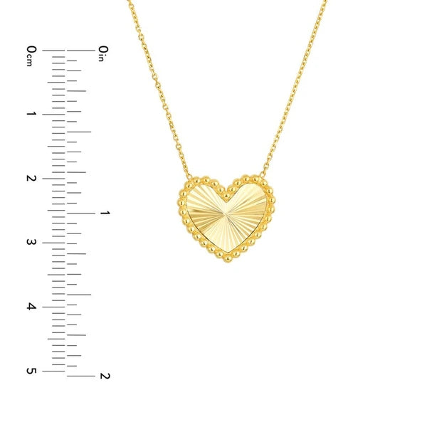 Beaded Border Radiant Heart Necklace