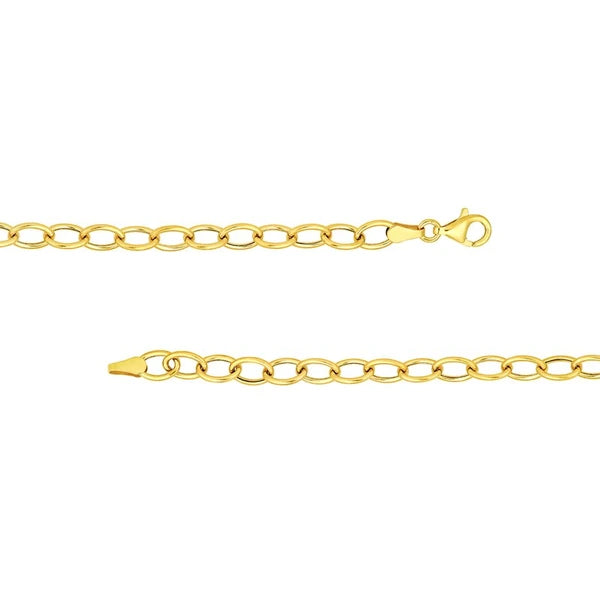 Hollow Graduated Oval Link Necklace