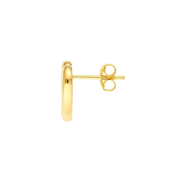 Open Wavy Heart Stud Earrings