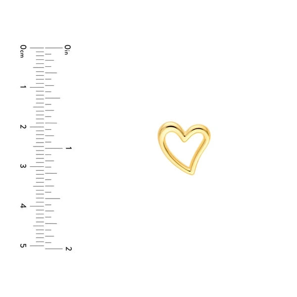 Open Wavy Heart Stud Earrings