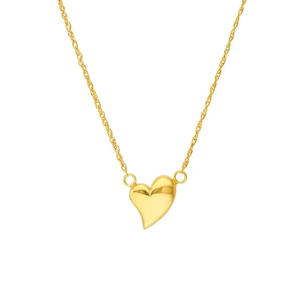 Wavy Puff Heart Rope Necklace