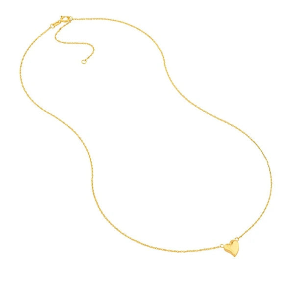 Wavy Puff Heart Rope Necklace