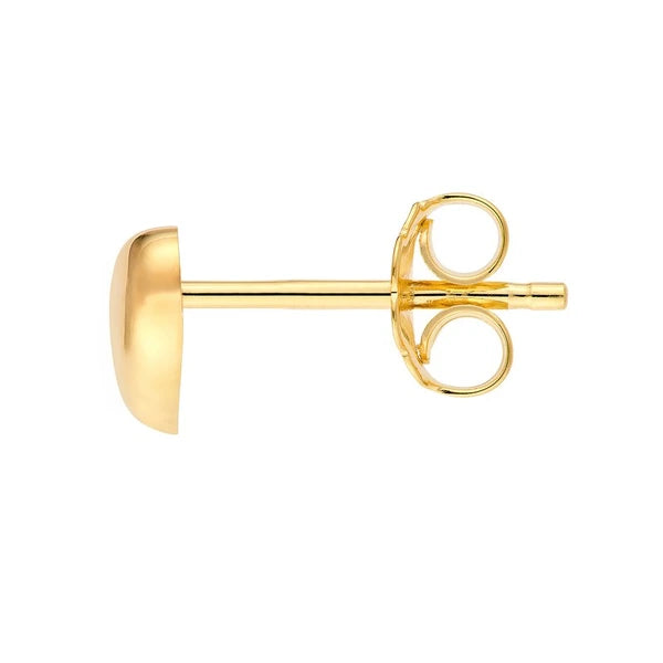 Wavy Polished Heart Stud Earrings