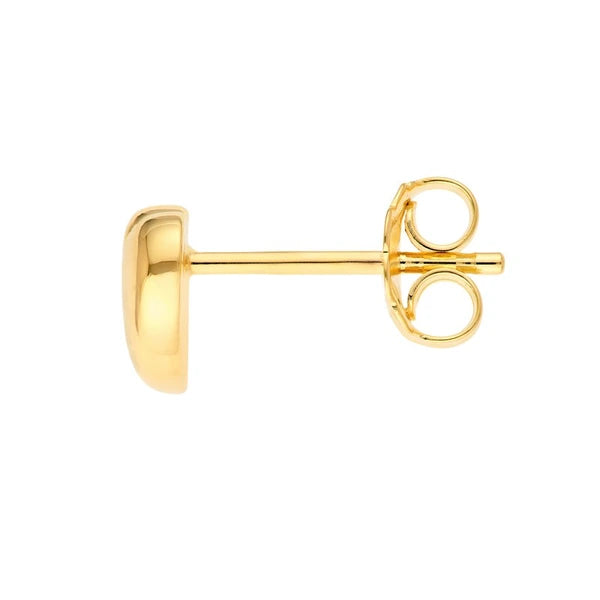 Wavy Polished Large Heart Stud Earrings
