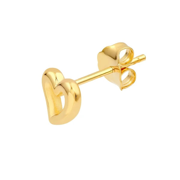 Small Open Heart Stud Earrings