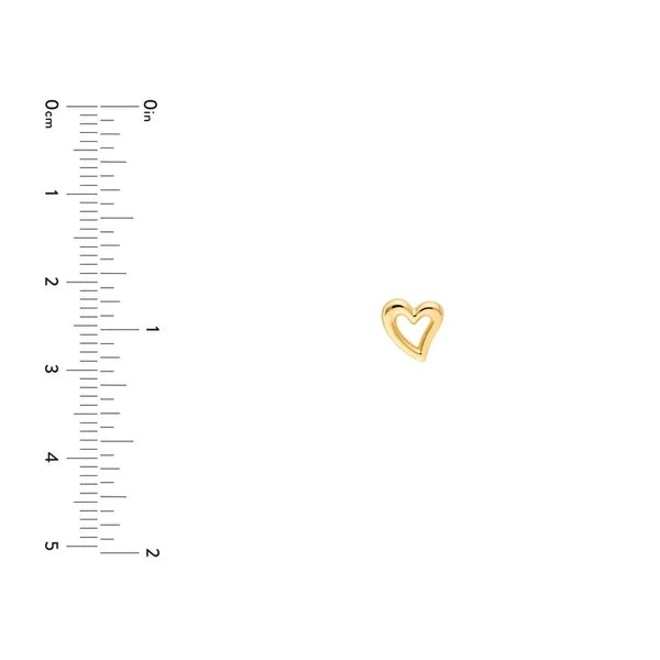 Small Open Heart Stud Earrings