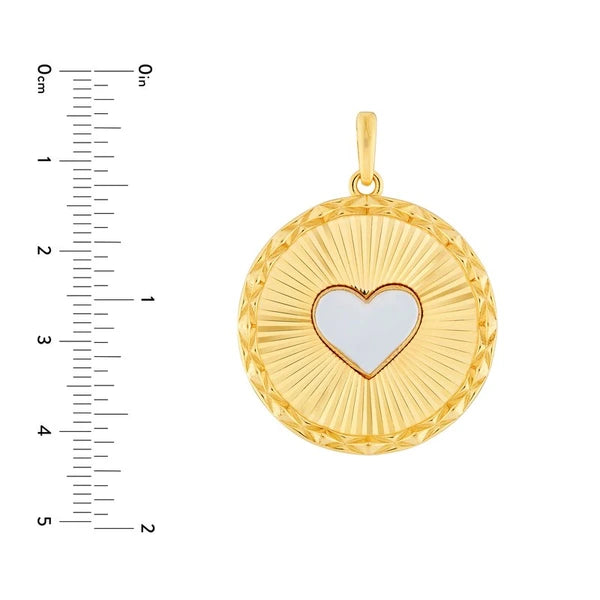 Two Tone Fluted Heart Charm