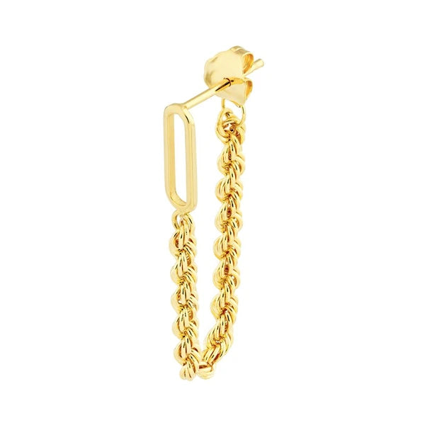 Front to Back Paper Clip + Rope Chain Earrings
