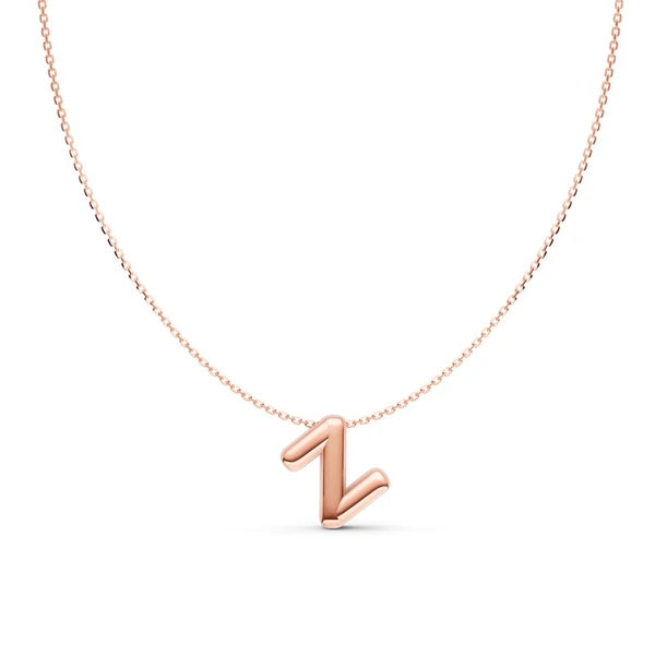 Puffy Bubble Initial ‘Z’ Necklace