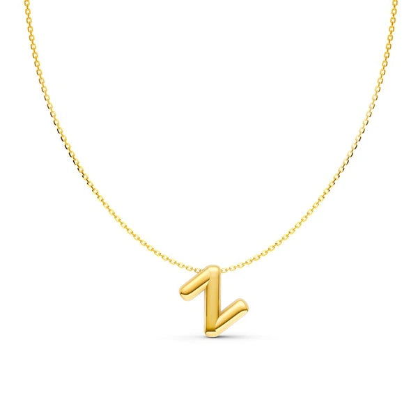 Puffy Bubble Initial ‘Z’ Necklace