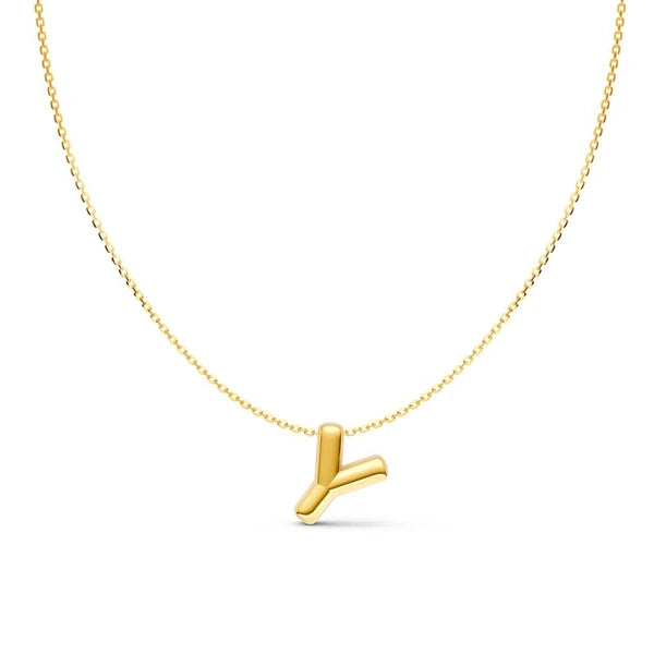 Puffy Bubble Initial ‘Y’ Necklace