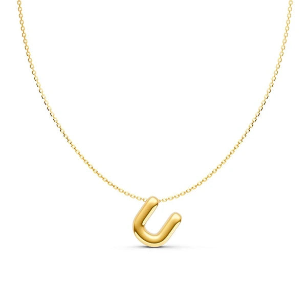 Puffy Bubble Initial ‘U’ Necklace