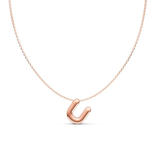 Puffy Bubble Initial ‘U’ Necklace