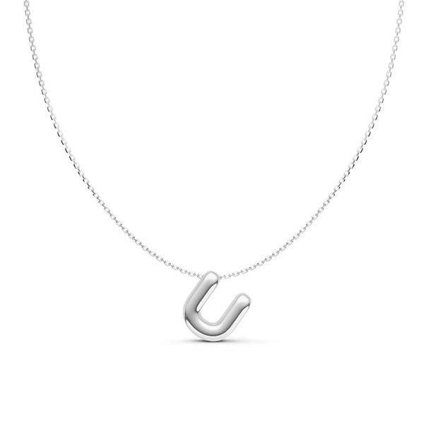 Puffy Bubble Initial ‘U’ Necklace