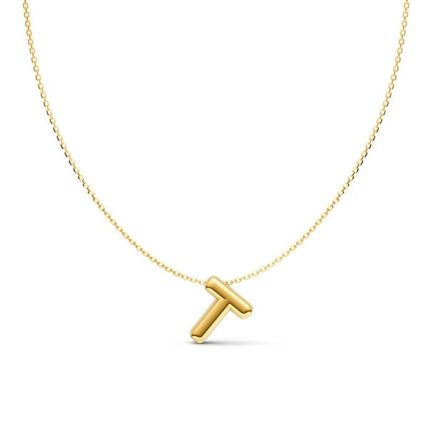 Puffy Bubble Initial ‘T’ Necklace
