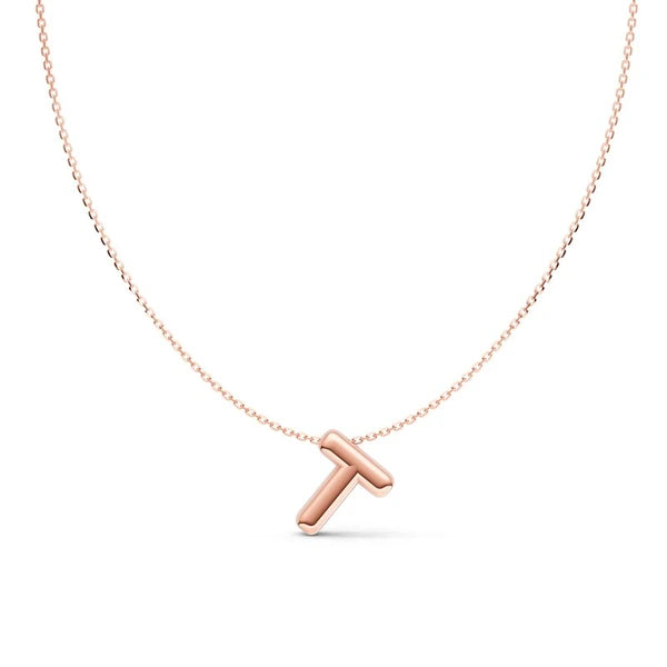 Puffy Bubble Initial ‘T’ Necklace