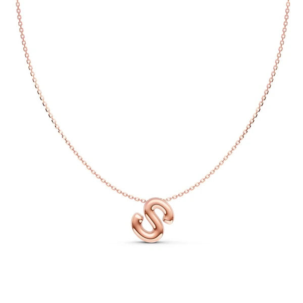 Puffy Bubble Initial ‘S’ Necklace