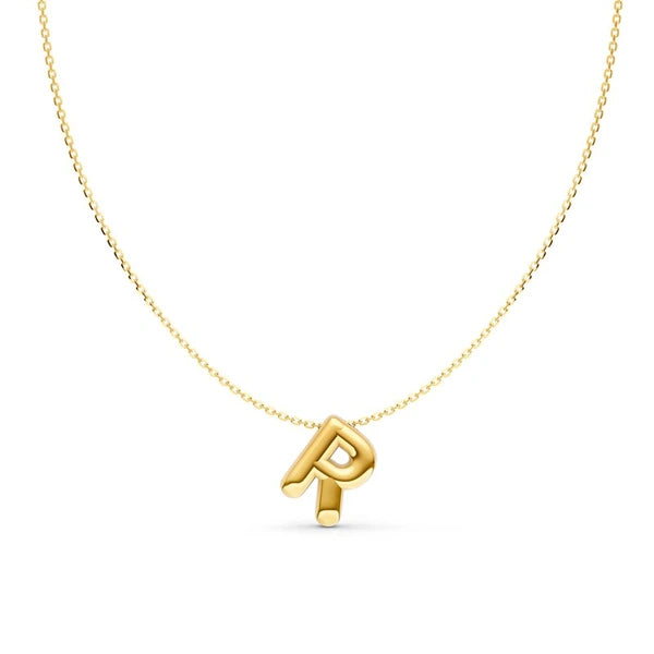 Puffy Bubble Initial ‘R’ Necklace