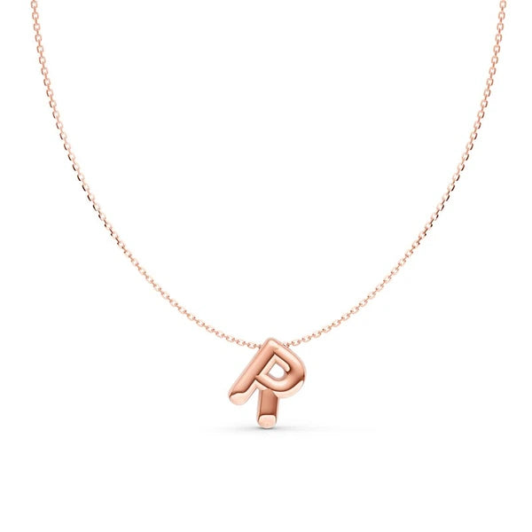Puffy Bubble Initial ‘R’ Necklace
