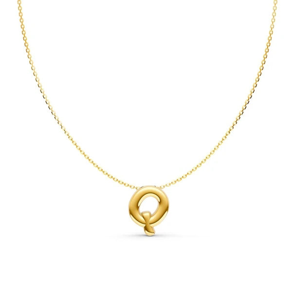 Puffy Bubble Initial ‘Q’ Necklace