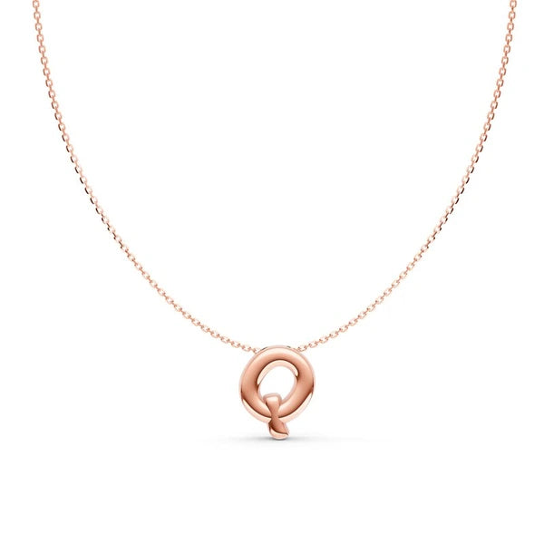 Puffy Bubble Initial ‘Q’ Necklace